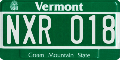 VT license plate NXR018