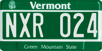 VT license plate NXR024