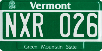 VT license plate NXR026