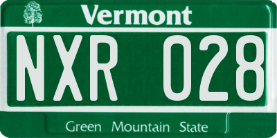 VT license plate NXR028