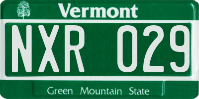 VT license plate NXR029
