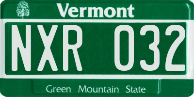 VT license plate NXR032