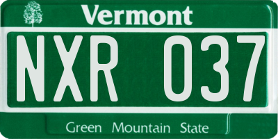 VT license plate NXR037