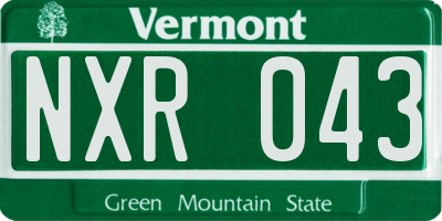 VT license plate NXR043