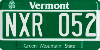 VT license plate NXR052