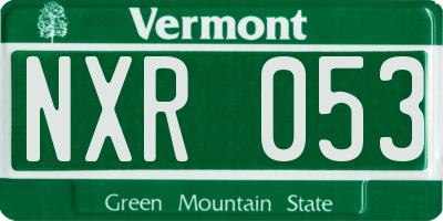VT license plate NXR053