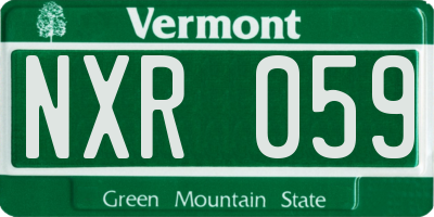 VT license plate NXR059