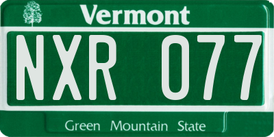 VT license plate NXR077