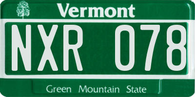 VT license plate NXR078