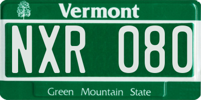 VT license plate NXR080