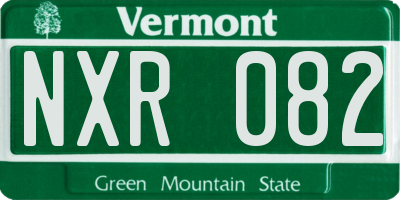VT license plate NXR082