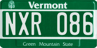 VT license plate NXR086