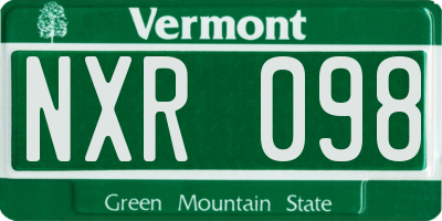 VT license plate NXR098