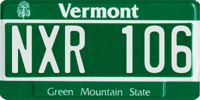 VT license plate NXR106