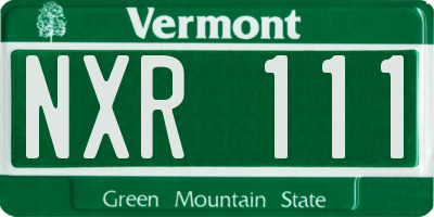 VT license plate NXR111