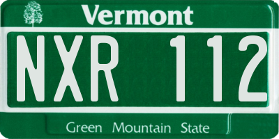 VT license plate NXR112