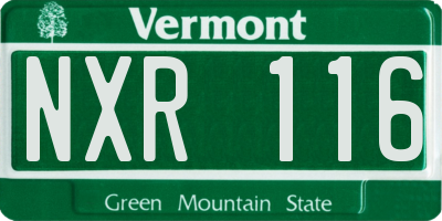 VT license plate NXR116