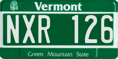 VT license plate NXR126