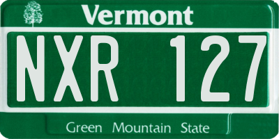 VT license plate NXR127