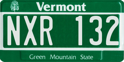 VT license plate NXR132