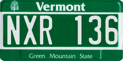 VT license plate NXR136