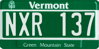 VT license plate NXR137