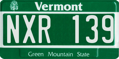 VT license plate NXR139