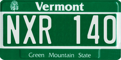 VT license plate NXR140