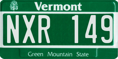 VT license plate NXR149