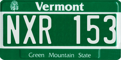 VT license plate NXR153
