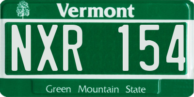 VT license plate NXR154