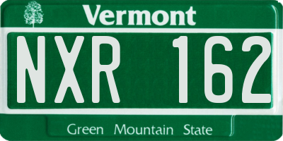 VT license plate NXR162