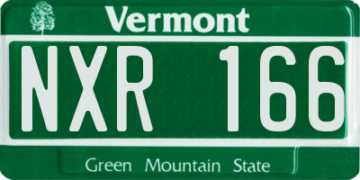 VT license plate NXR166