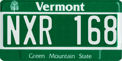 VT license plate NXR168