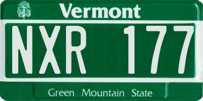 VT license plate NXR177