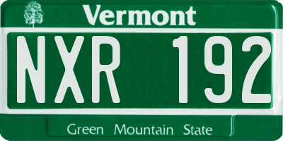 VT license plate NXR192