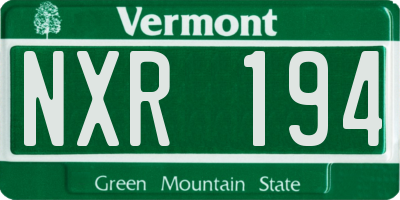 VT license plate NXR194