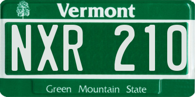 VT license plate NXR210