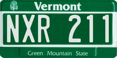 VT license plate NXR211