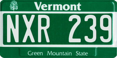 VT license plate NXR239