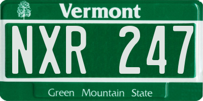 VT license plate NXR247