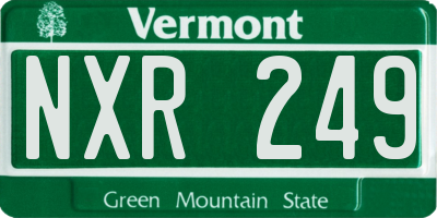 VT license plate NXR249