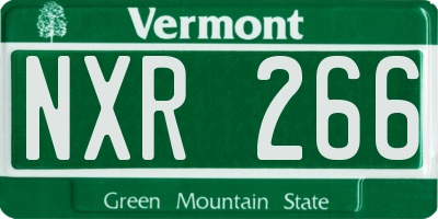 VT license plate NXR266