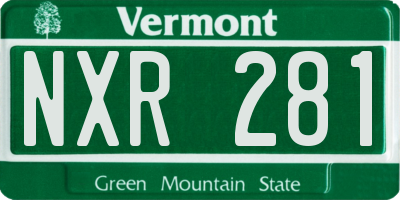 VT license plate NXR281