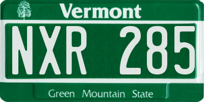 VT license plate NXR285