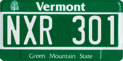 VT license plate NXR301