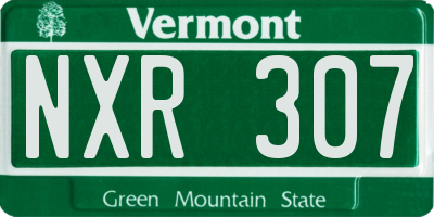 VT license plate NXR307