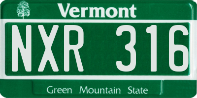 VT license plate NXR316