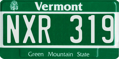 VT license plate NXR319