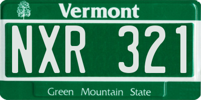 VT license plate NXR321